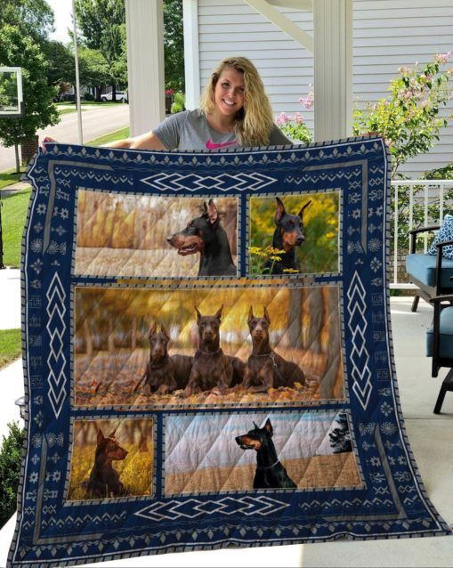 QUI19002 Doberman Quilt Blanket