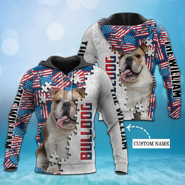 CHTD1002 Bulldog Personalized 3D HOODIE