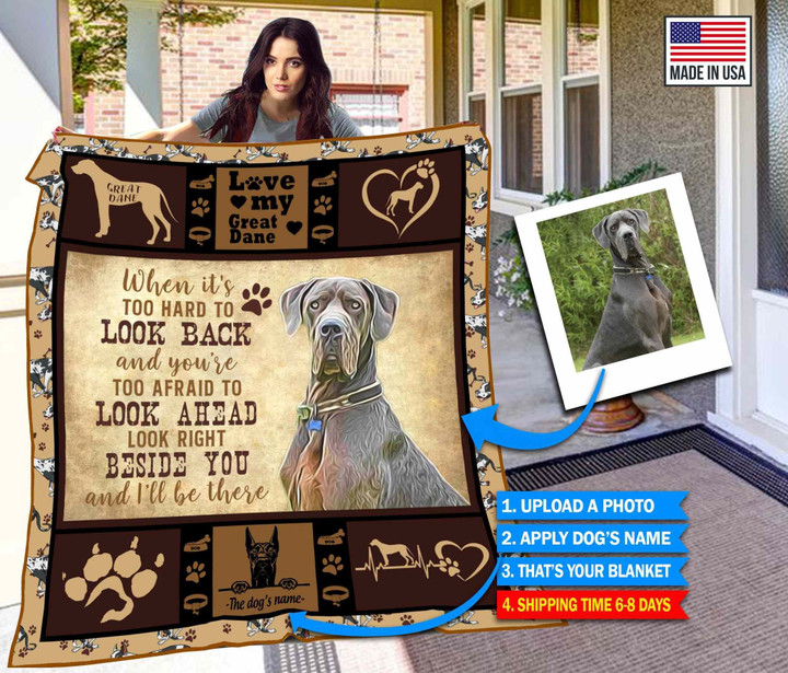 THQUSA1004 Great Dane Personalized Fleece Blanket – Made in USA