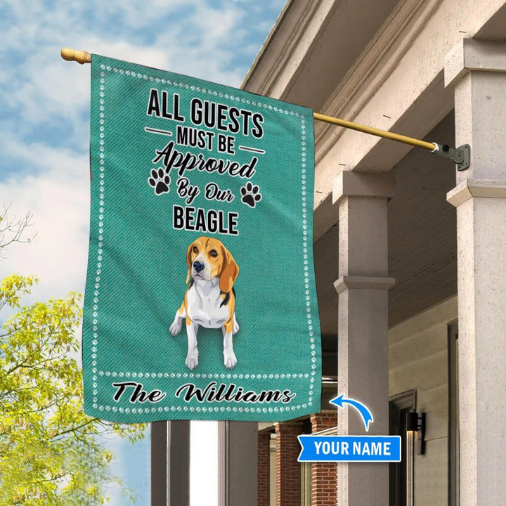 BIF20083105 Beagle All Guests Approved Personalized Flag