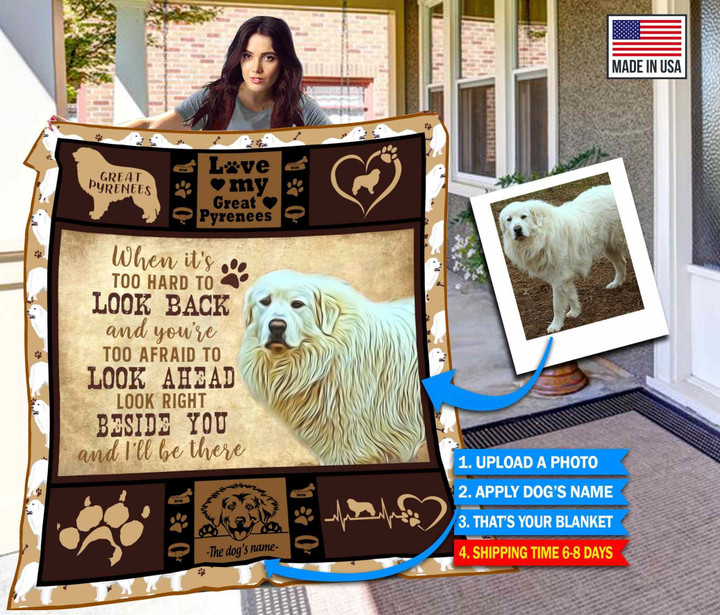 THQUSA1005 Great Pyrenees Personalized Fleece Blanket – Made in USA