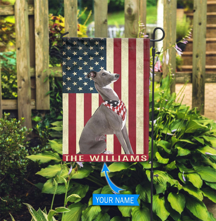 BIF0330 Greyhound Personalized Garden Flag