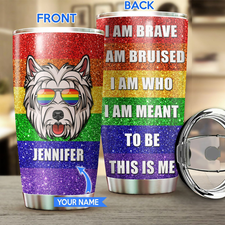 MHUCHO109 West Highland White Terrier LGBT Personalized Stainless Steel Tumbler