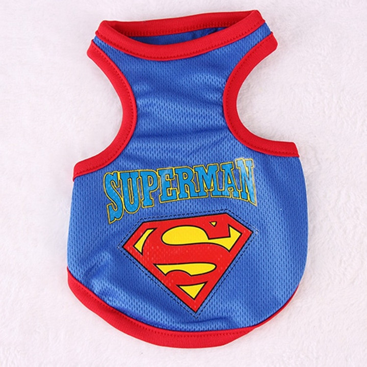 Spiderman and Superman Pet Dog Cotton T-Shirt: Outdoor Summer Apparel for Large Dogs, Breathable Sweatshirt, Puppy Clothes