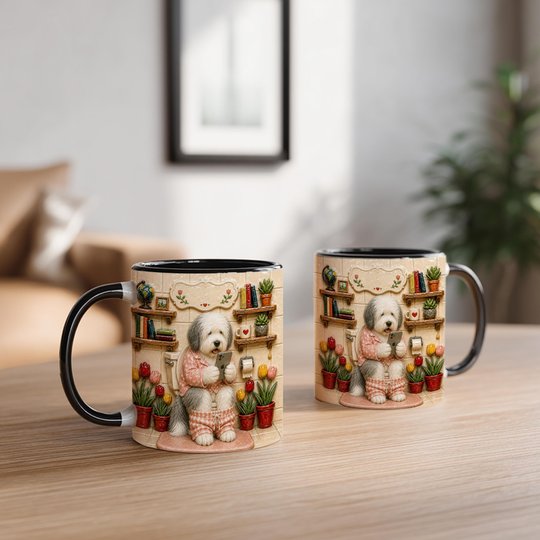 Old English Sheepdog Accent Edge-to-Edge Mug CM26052810