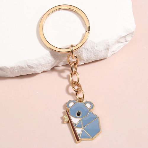 Cute Animal Keychain Panda Fox Rabbit Koala Key Ring Origami Enamel Key Chains Friendship Gifts For Women Men Handmade Jewelry
