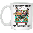 Hippie Girl And Dogs Witch On A Dark Desert Highway Cool Wind In My Hair Halloween Mug - Awesome Tee Fashion