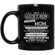 I Am Lucky Son I Was Raised By A Freaking Awesome Mom She�s A Bit Crazy And Scares Me Sometimes Mug - Awesome Tee Fashion