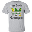 Here For The Shenanigans Gnome Shamrock St Patricks Day Shirt - Awesome Tee Fashion