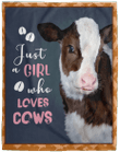 Heifer Just Girl Who Loves Cows Blanket - Fleece Blanket - Awesome Tee Fashion