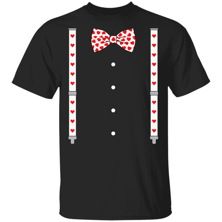Hearts Bow Tie &amp; Suspenders Valentine�s Day Costume Shirt - Awesome Tee Fashion