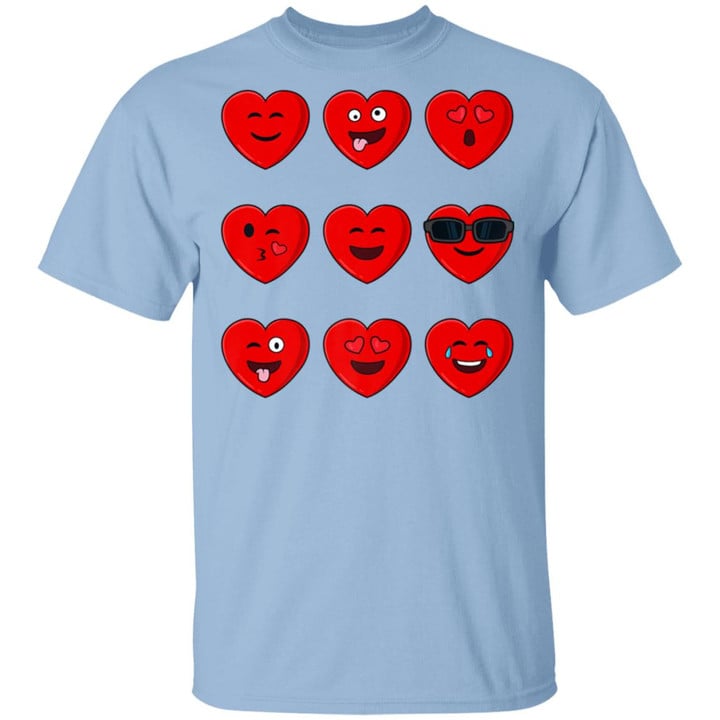 Heart Emojis Valentine&#039;s Day Funny Emoticons Boys Girls Kids Shirt Perfect Couples Gifts Shirts - Awesome Tee Fashion