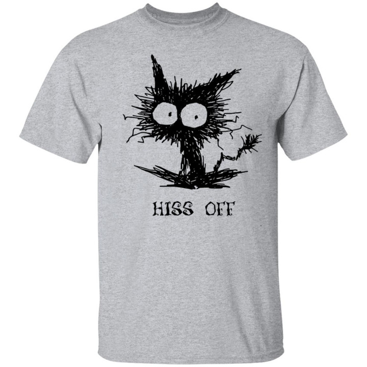 Hiss Off Funny Cat Black Cat Funny Halloween Shirt - Awesome Tee Fashion