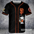 San Francisco Giants Peanut Snoopy Baseball Jersey Black