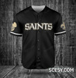 New Orleans Saints Mickey Baseball Jersey Black