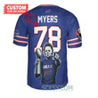 Buffalo Bills x Halloween Michael Myers with Super Bowl Trophy Custom Jersey Royal