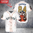 Houston Astros x Freddy Krueger A Nightmare on Elm Street Halloween with World Series Trophy Custom Baseball Jersey White