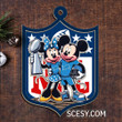 Detroit Lions x Mickey and Minnie with Super Bowl Trophy Chirstmas Ornament ORNJS01