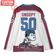 Colorado Avalanche x Snoopy and Charlie Brown Custom Hockey Jersey White Away