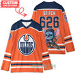 Edmonton Oilers x Lilo & Stitch Hockey Jersey Orange Home