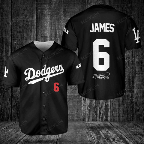 LeBron James #6 Jersey - LA Dodgers Black - Scesy