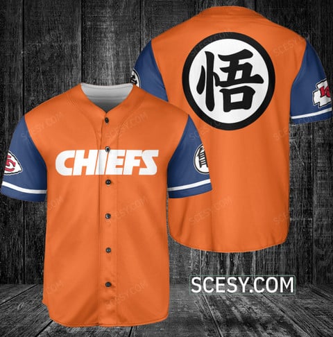 Kansas City Chiefs Goku Baseball Jersey - Scesy