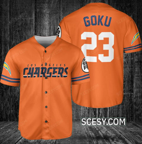 LA Chargers Goku Baseball Jersey - Custom Design - Scesy