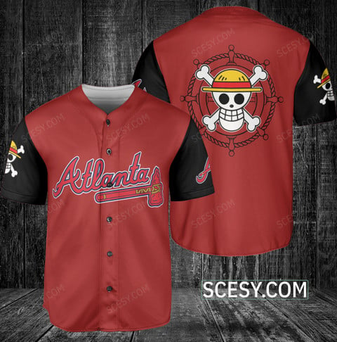 Atlanta Braves One Piece Baseball Jersey Red - Scesy