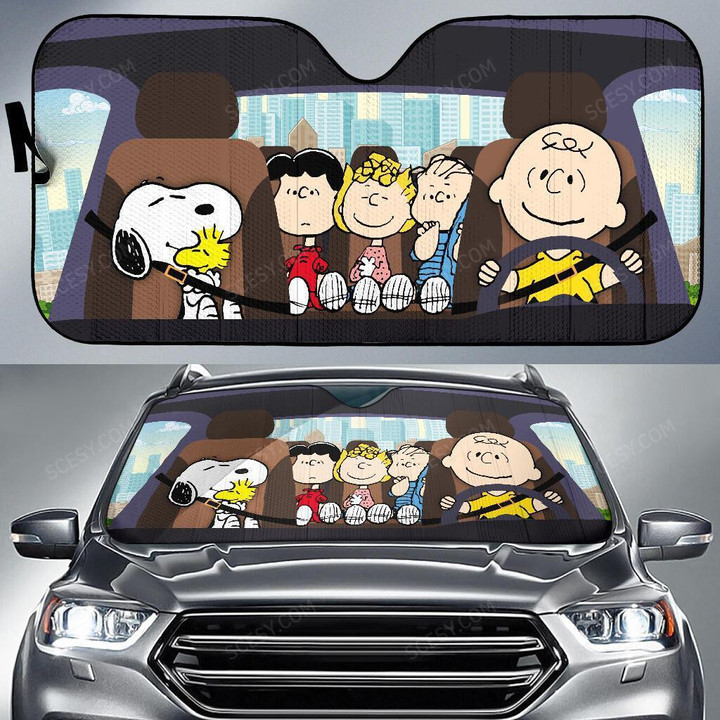 Presgear -Peanuts Snoopy Windshield Sun Visor Sun Shade Car Block UV Ray Block VH1- TM