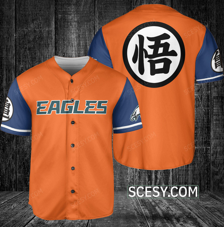 Philadelphia Eagles Dragon Ball Son Goku Baseball Jersey