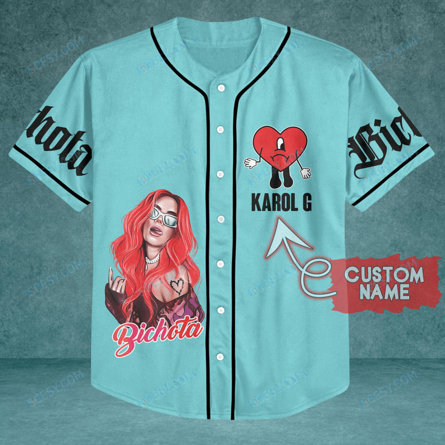 Personalized Karol G Bad Bunny Bichota - Strip Love Tour Baseball Jersey -  Scesy