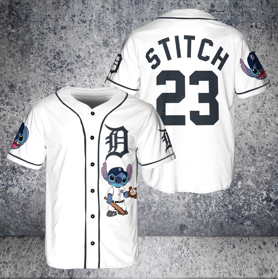 Shop Detroit Tigers Lilo & Stitch Jersey - White