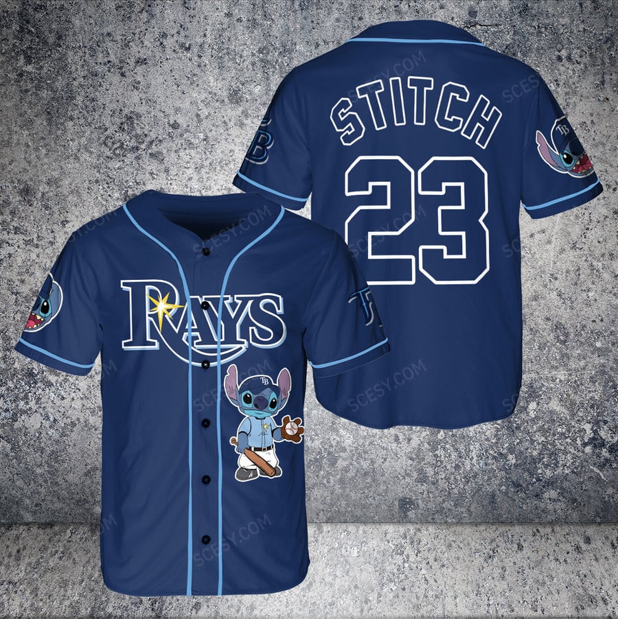 Tampa Bay Rays Lilo & Stitch Jersey - Navy