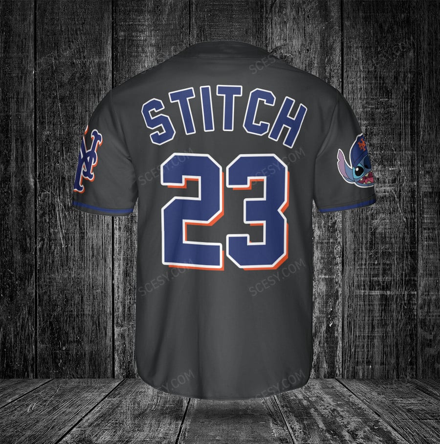 Shop Black New York Mets Lilo & Stitch Baseball Jersey - Limited