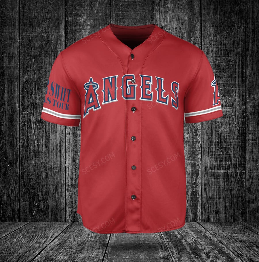 Los Angeles Angels Red Taylor Swift Baseball Jersey - Shop Now - Scesy