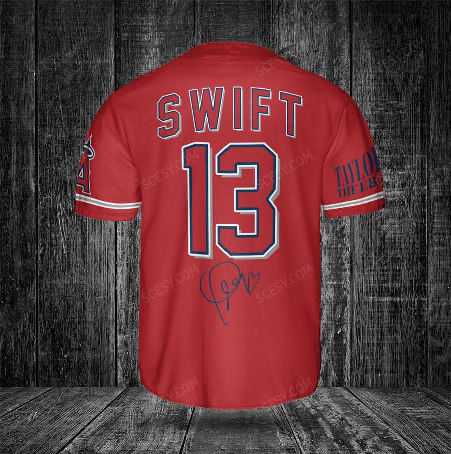 Los Angeles Angels Red Taylor Swift Baseball Jersey - Shop Now - Scesy
