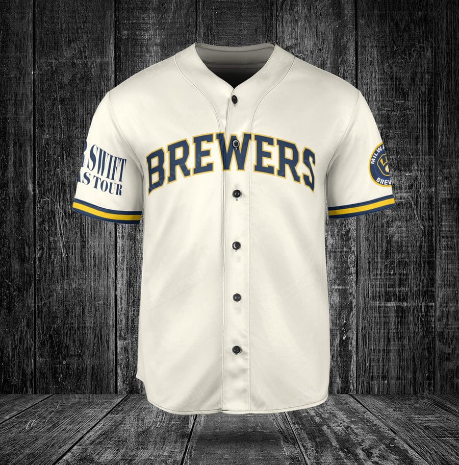 Milwaukee Brewers Taylor Swift Cream Baseball Jersey - Scesy