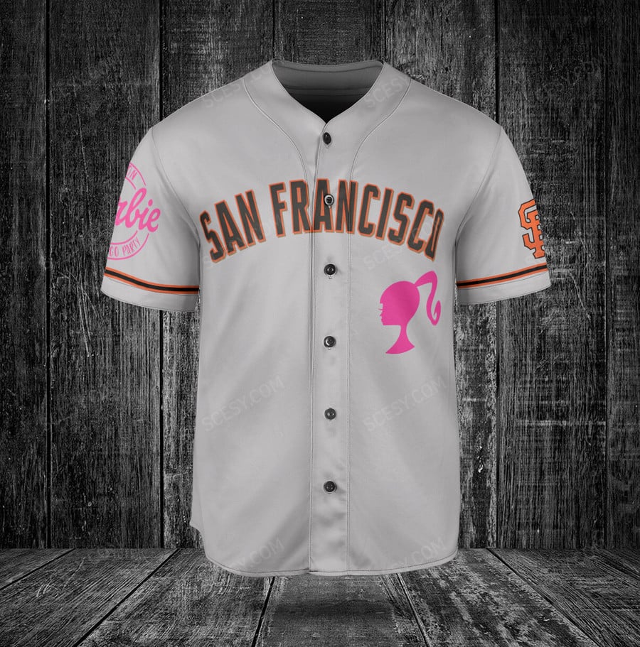 San Francisco Giants Barbie Baseball Jersey Gray - Scesy