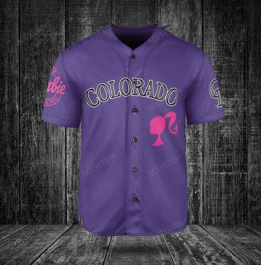 Colorado Rockies Barbie Baseball Jersey Purple - Scesy