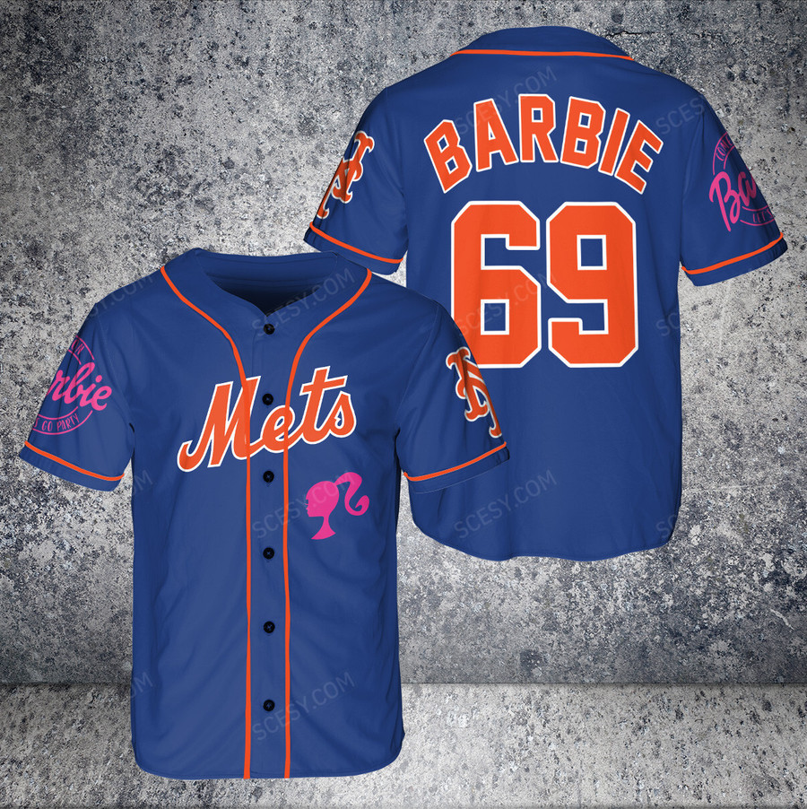 New York Mets Barbie Baseball Jersey Royal - Scesy