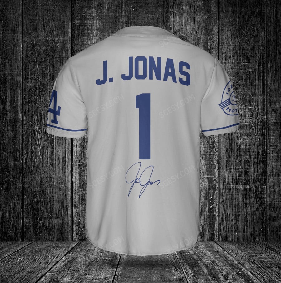 LA Dodgers J. Jonas Baseball Jersey - Sleek Gray Design - Scesy