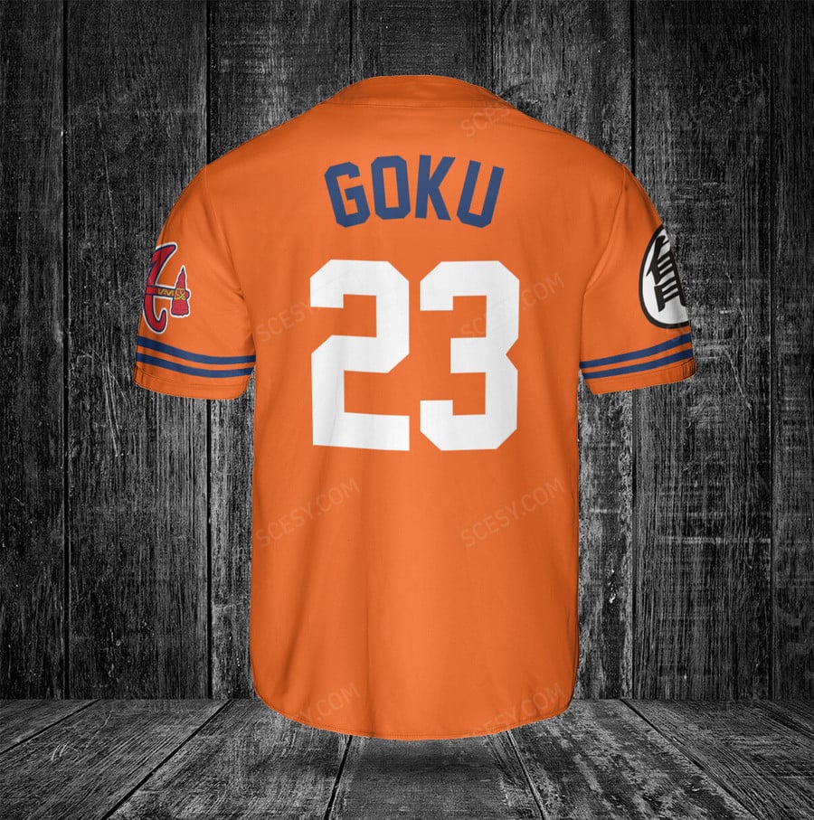 Atlanta Braves Son Goku Baseball Jersey - Custom Design - Scesy