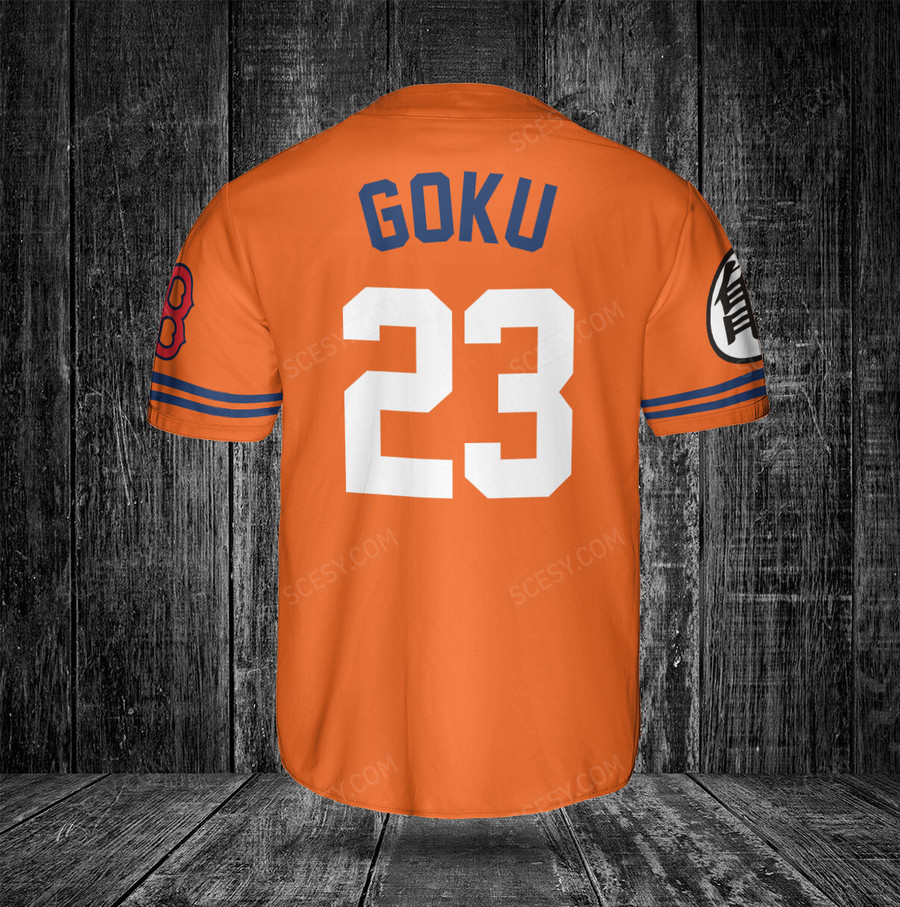 Custom Son Goku Baseball Jersey - Boston Red Sox - Scesy
