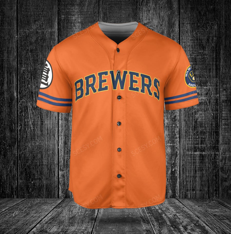 Milwaukee Brewers Goku Baseball Jersey - Custom Design - Scesy