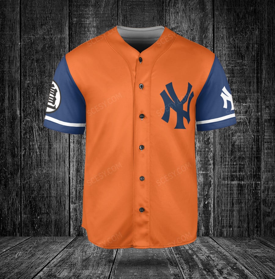 New York Yankees Son Goku Dragon Ball Baseball Jersey -   Worldwide Shipping