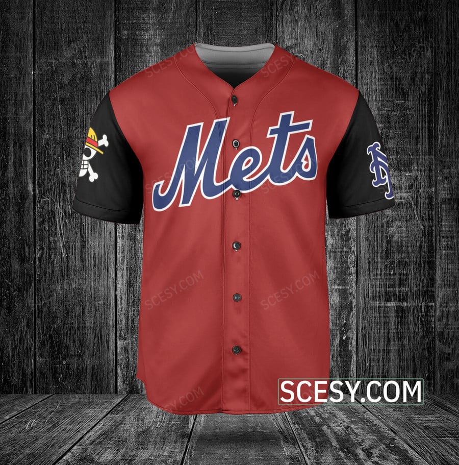 New York Mets One Piece Baseball Jersey Red - Scesy