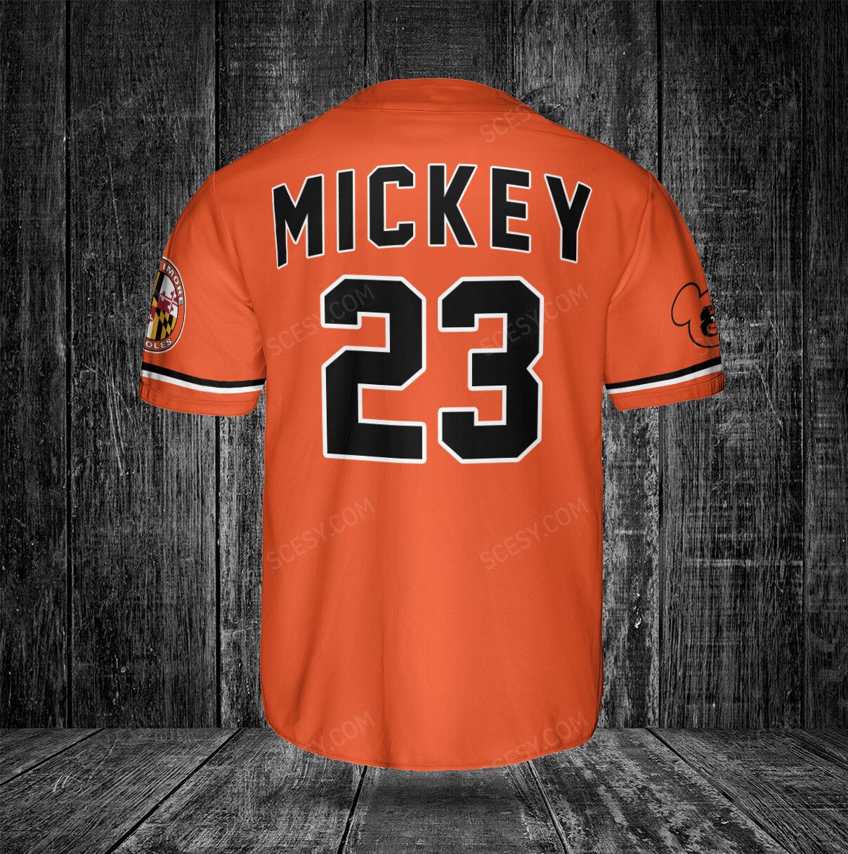 Mickey Mouse x Baltimore Orioles Baseball Jersey Orange - Scesy