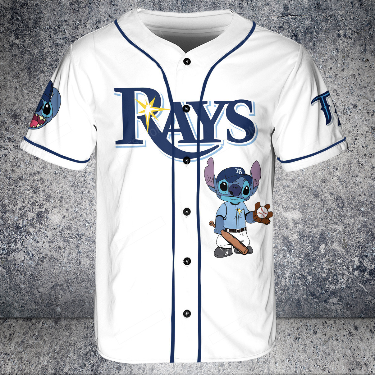 Stitch Tampa Bay Rays Baseball Jersey -  Worldwide Shipping