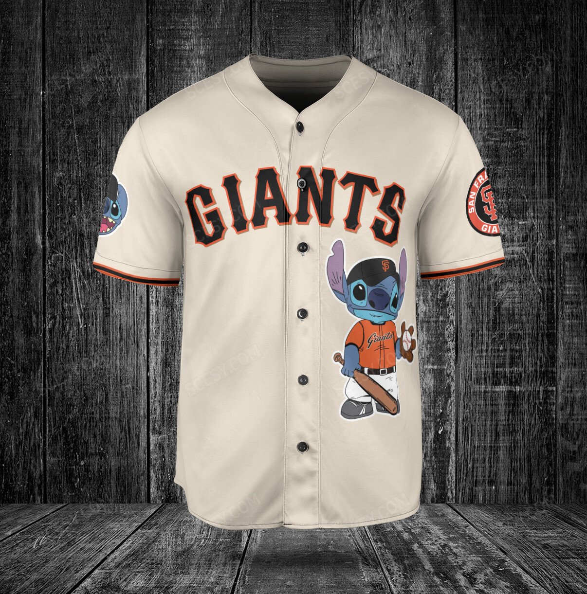 San Fran Giants Pooh Baseball Jersey - Cream - Scesy