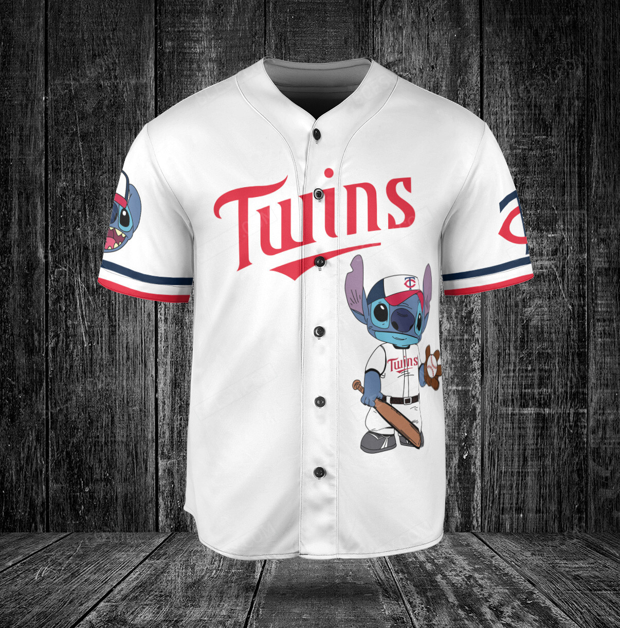 Get Your Minnesota Twins Lilo & Stitch Baseball Jersey - White - Scesy